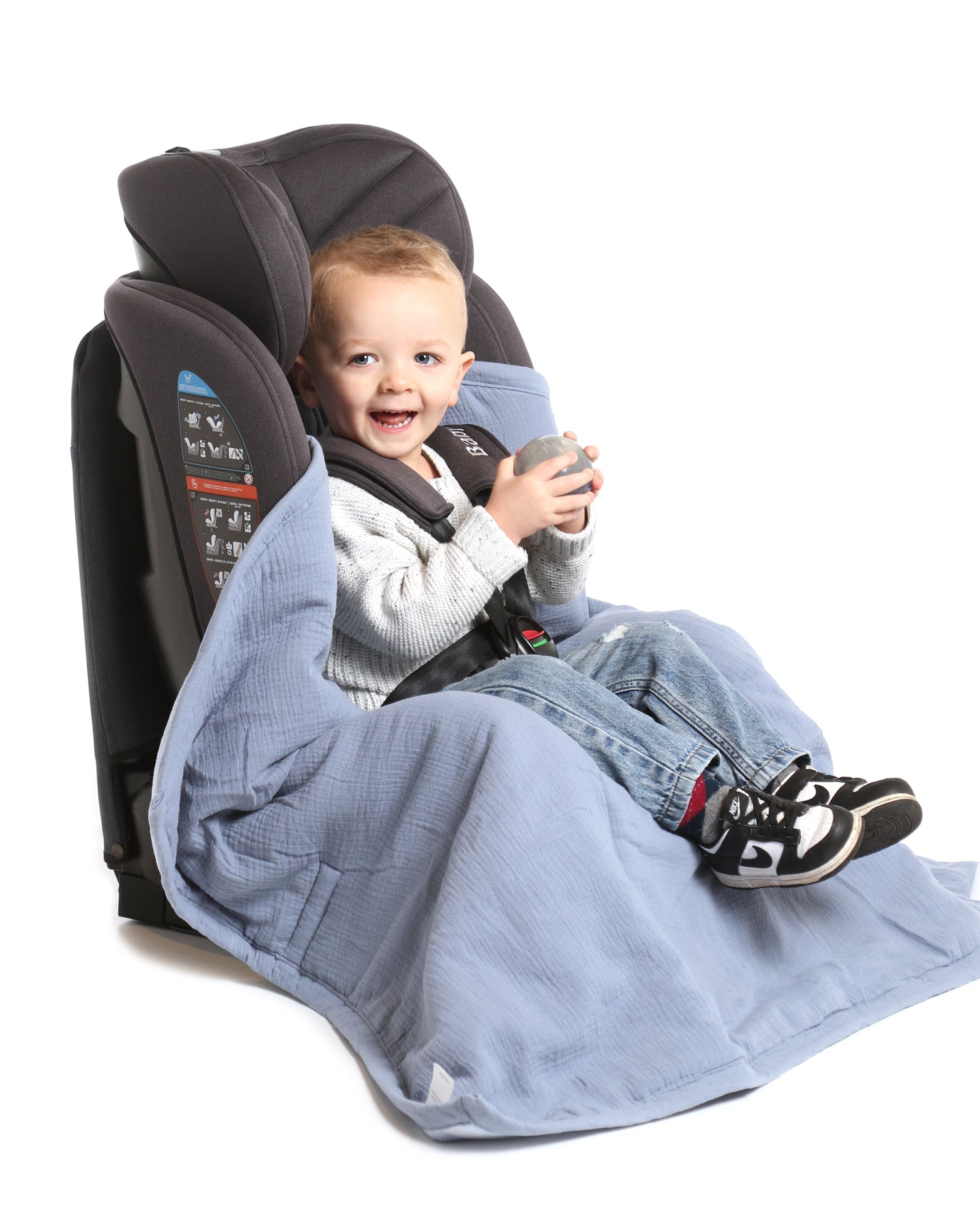 Cotton Car Seat/Stroller Blanket (Blue)